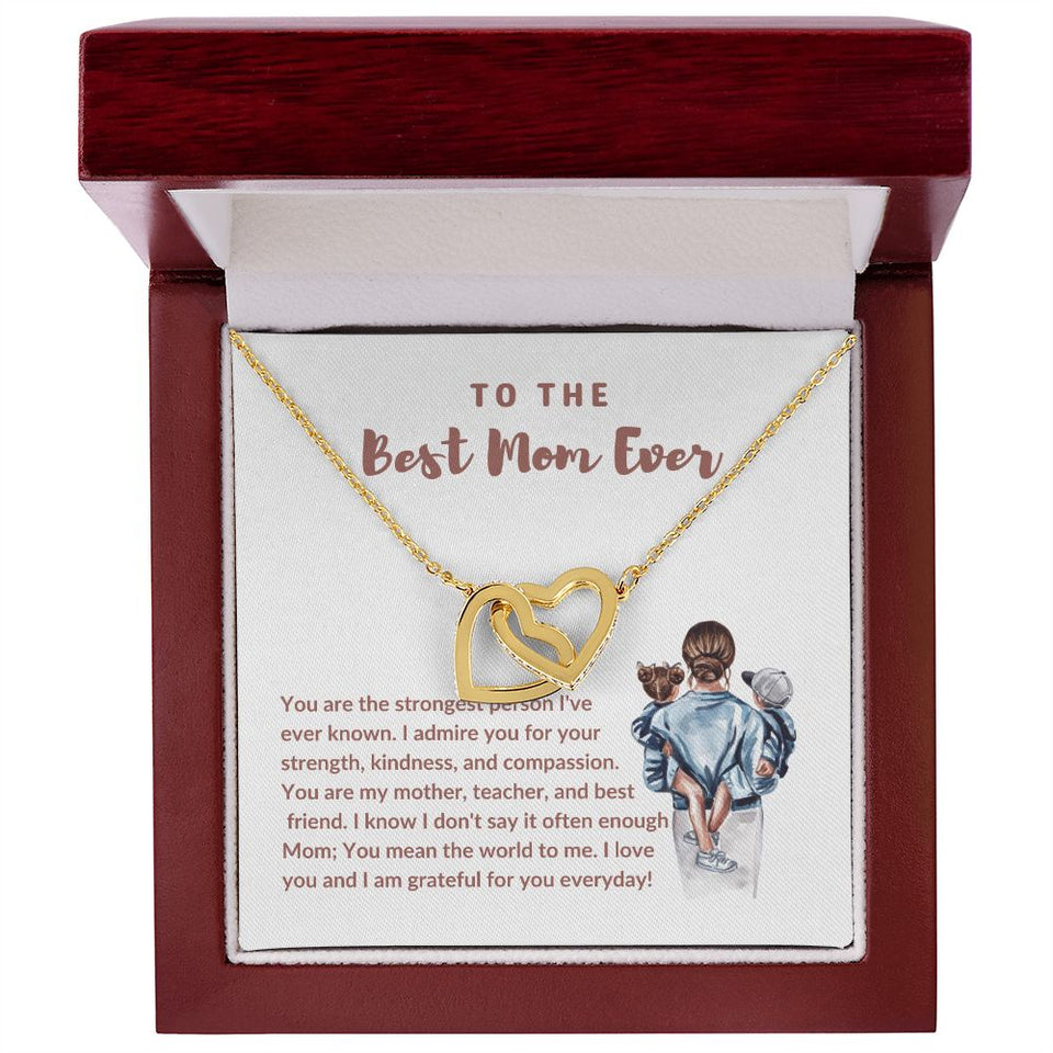 Best Mom Ever Interlocking Hearts Necklace