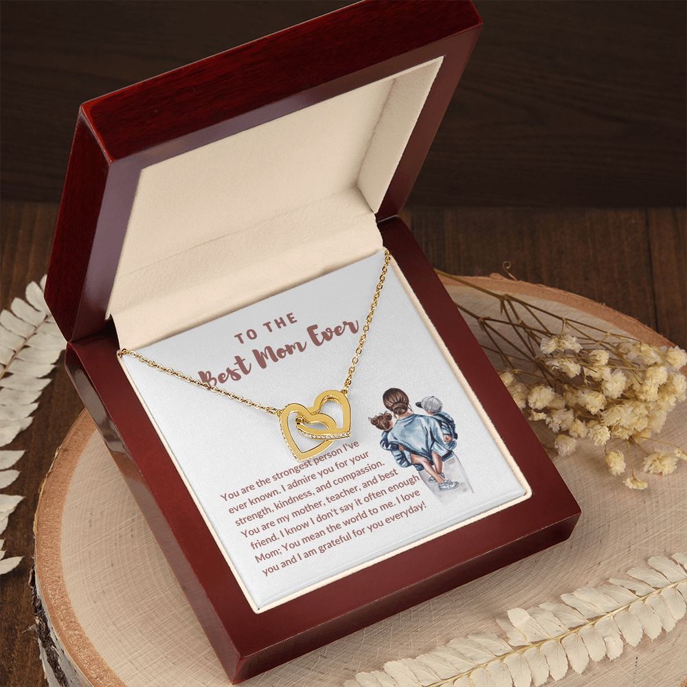 Best Mom Ever Interlocking Hearts Necklace