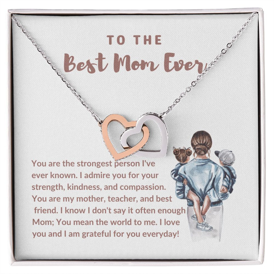 Best Mom Ever Interlocking Hearts Necklace