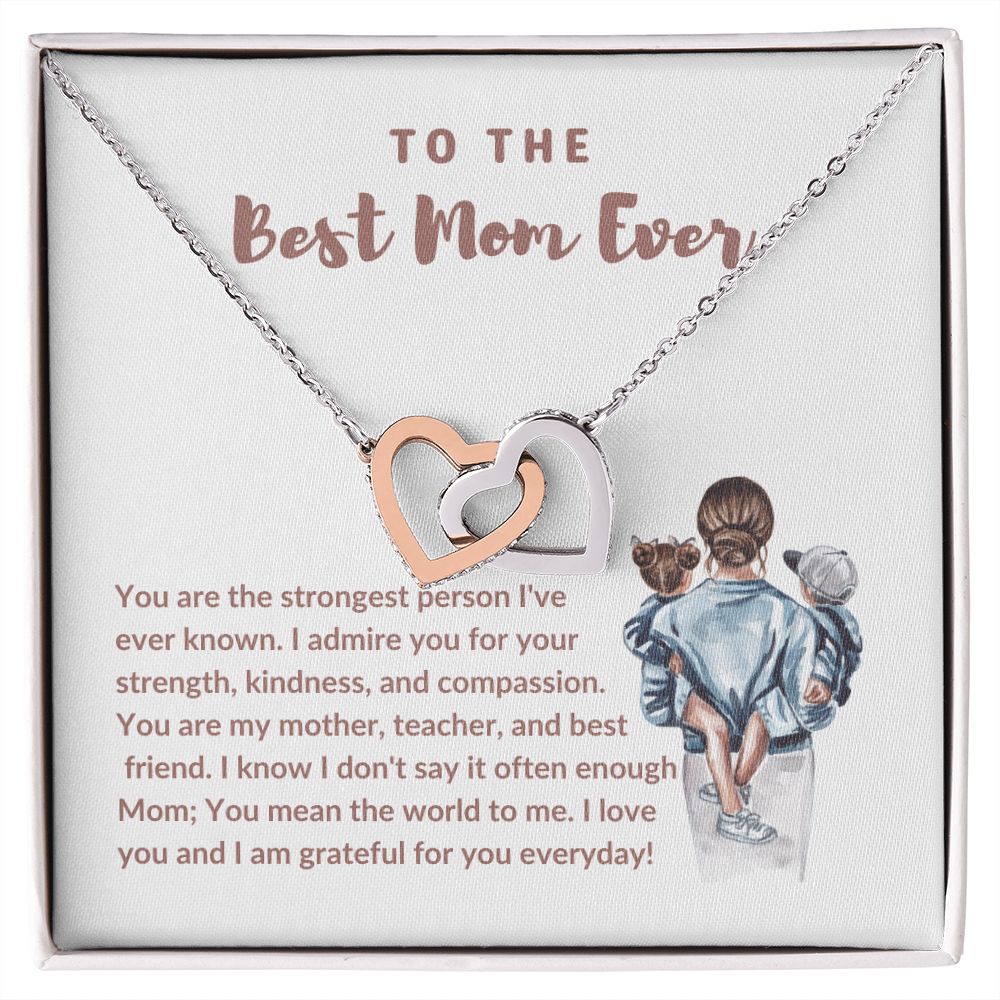 Best Mom Ever Interlocking Hearts Necklace