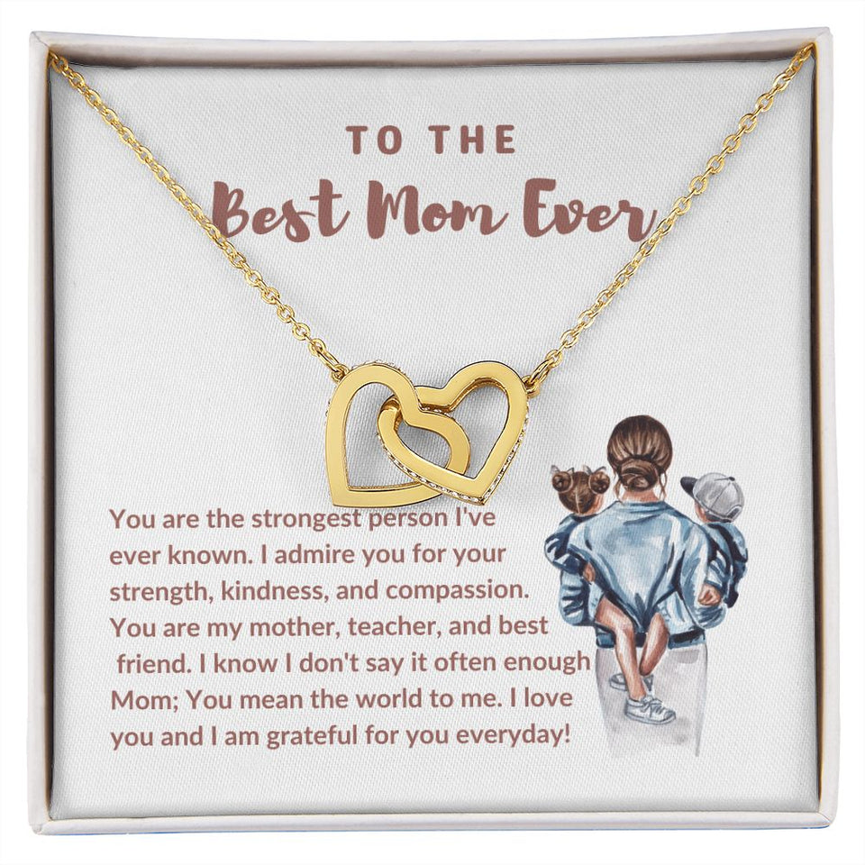 Best Mom Ever Interlocking Hearts Necklace