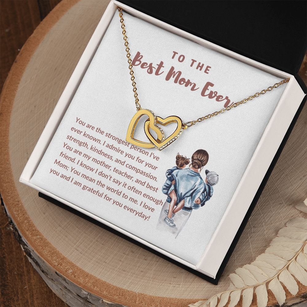 Best Mom Ever Interlocking Hearts Necklace