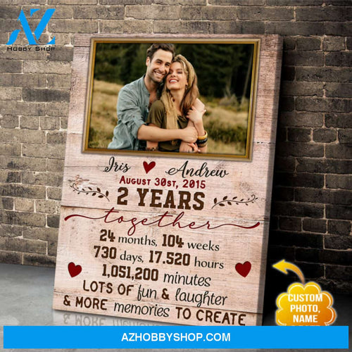Best Two Years Anniversary Gifts For Him For Her Romantic Wall Art Canvas Print