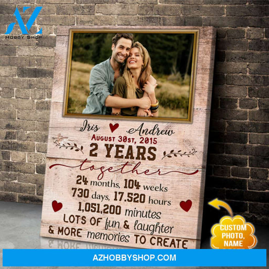 Best Two Years Anniversary Gifts For Him For Her Romantic Wall Art Canvas Print
