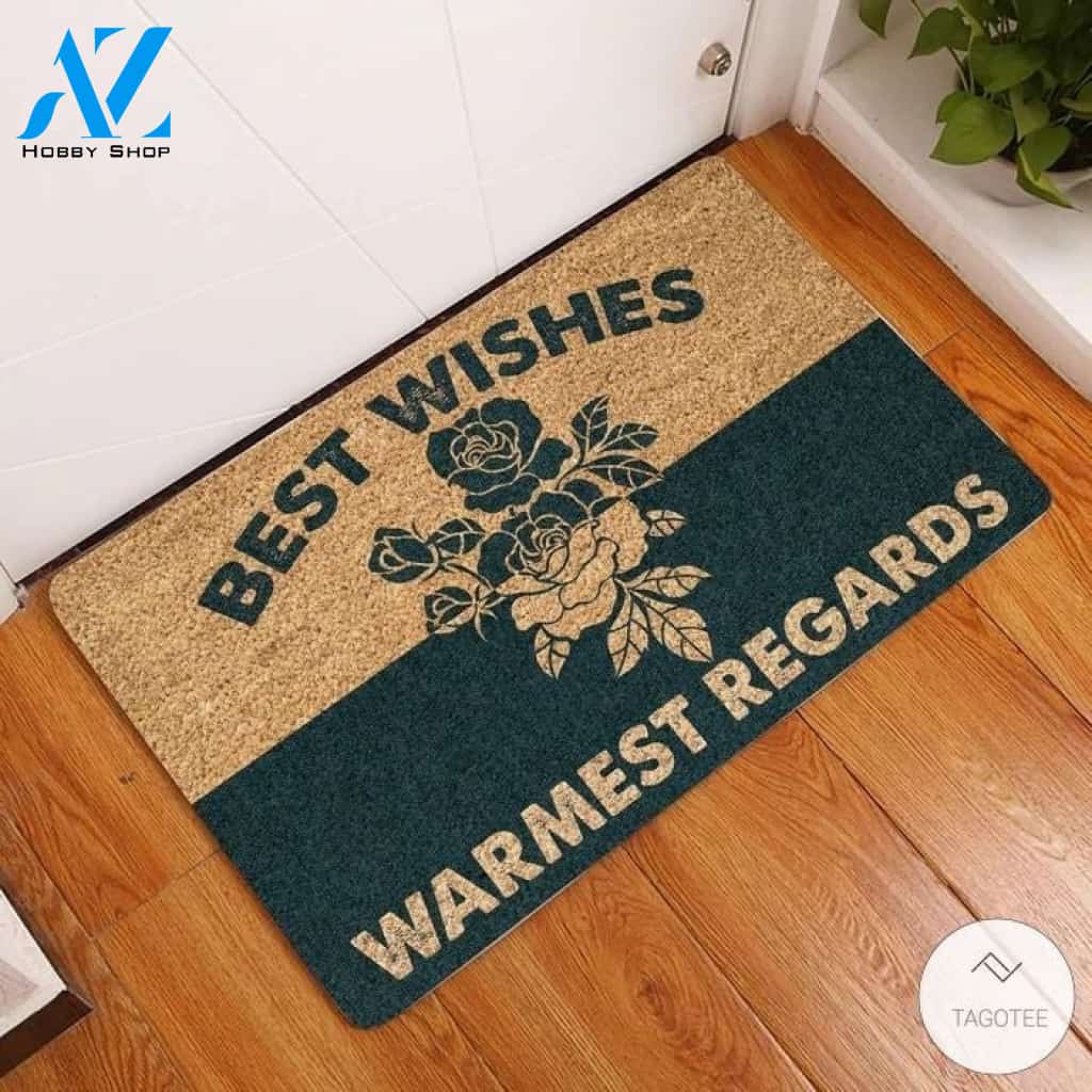 Best Wishes Warmest Regards Doormat