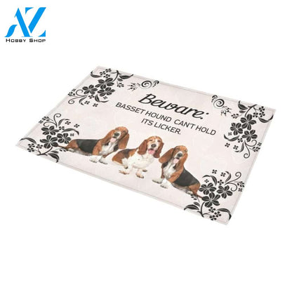Beware Basset Hound Cant Hold Its Licker Printed Doormat Home Decor