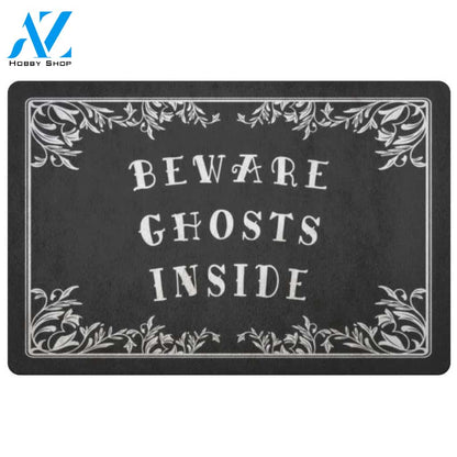 Beware Ghosts Inside Halloween Doormat Indoor and Outdoor Mat Entrance Rug Funny Home Decor Closing Gift Gift for Friend Idea