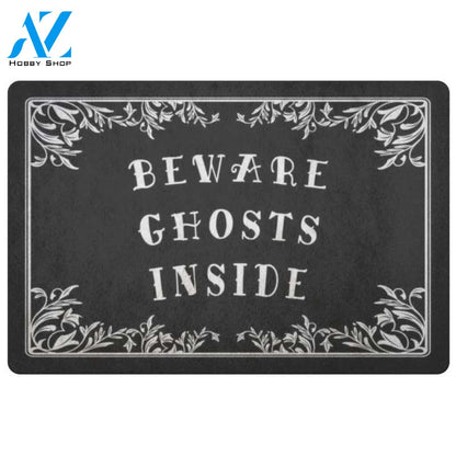Beware Ghosts Inside Halloween Doormat Indoor and Outdoor Mat Entrance Rug Funny Home Decor Closing Gift Gift for Friend Family Gift Idea