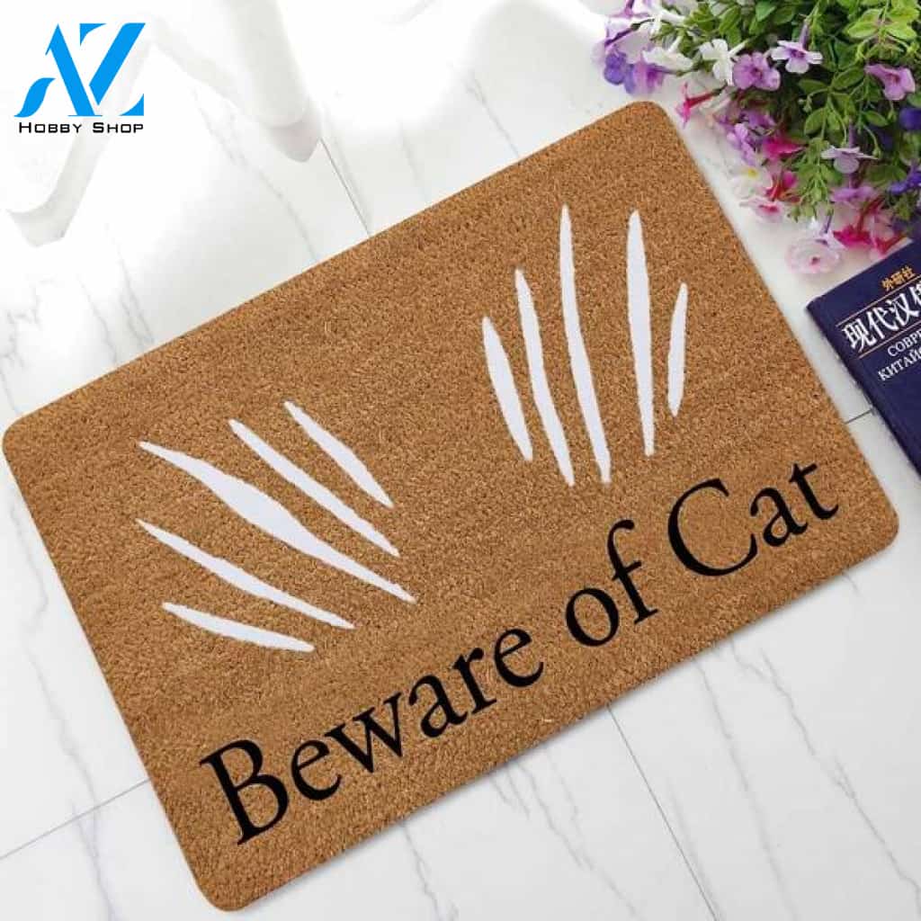 Beware Of Cat Doormat