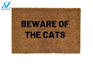 Beware Of The Cat Door mat, Funny Doormat, Funny Welcome Mat, Funny Gift Idea, Closing Gift, Doormat, Beware Doormat