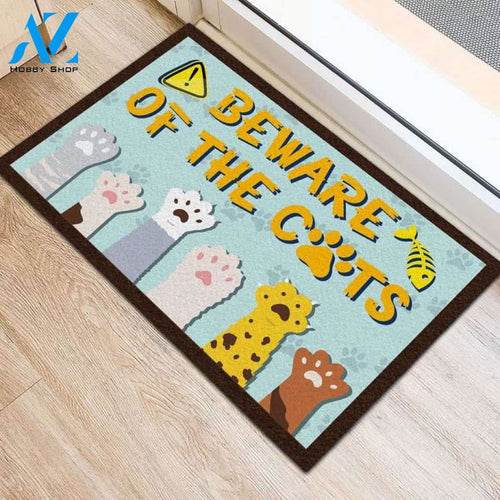 Beware Of The Cats Doormat, Customized Doormat, Welcome Door Mat, Makes A Perfect Gift