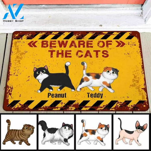 Beware Of The Cats Personalized Doormat, Customized Doormat, Welcome Door Mat, Makes A Perfect Gift
