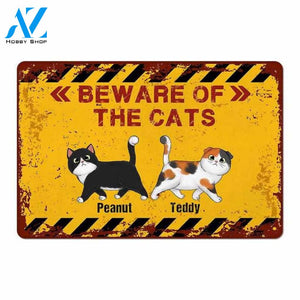Beware Of The Cats Personalized Doormat , Funny Gift ,Home Doormat ,House Warming ,Closing Gift, Funny Doormat, Welcome