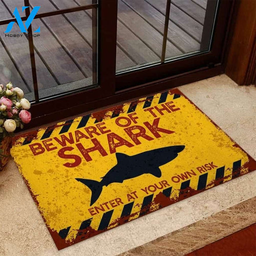 Beware Of The Shark Doormat