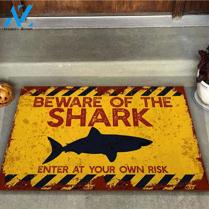 Beware Of The Shark Doormat Shark Indoor And Outdoor Doormat Warm House Gift Welcome Mat Gift For Magic Lover Family Friend Halloween's Day