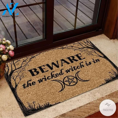 Beware The Wicked Witch Is In Doormat