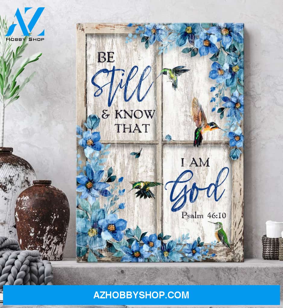 Portrait God Canvas - Bible Verse Wall Art - Be still and know that I am God 3 Canvas