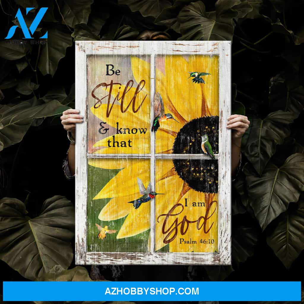 Portrait God Canvas - Bible Verse Wall Art - Be still and know that I am God 5 Canvas