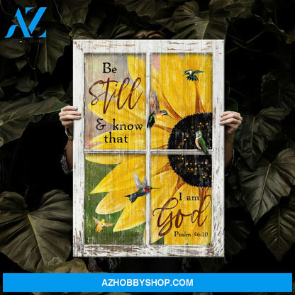 Portrait God Canvas - Bible Verse Wall Art - Be still and know that I am God 5 Canvas