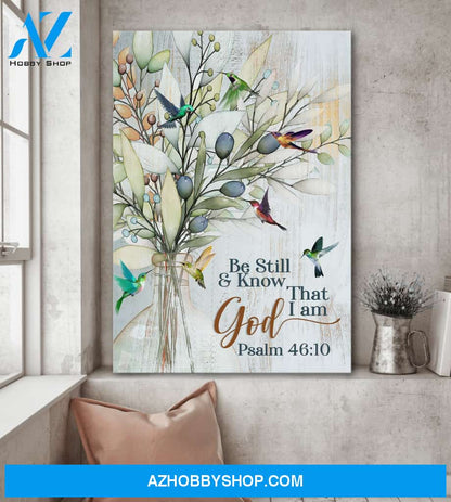 Portrait God Canvas - Bible Verse Wall Art - Be still and know that I am God Canvas