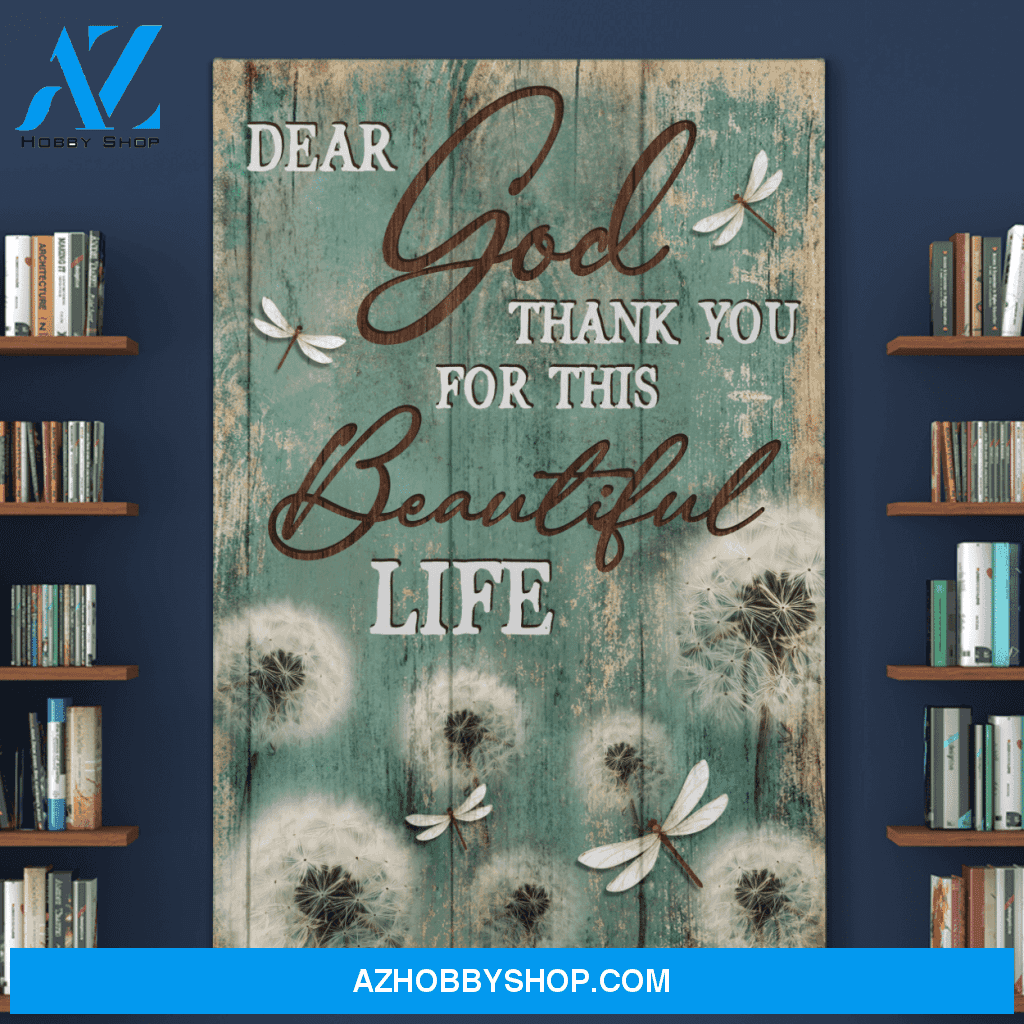 Portrait God Canvas - Bible Verse Wall Art - Dear God thank you for this beautiful life Canvas