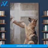 Portrait God Canvas - Bible Verse Wall Art - German Shepherd - Take his hand Canvas