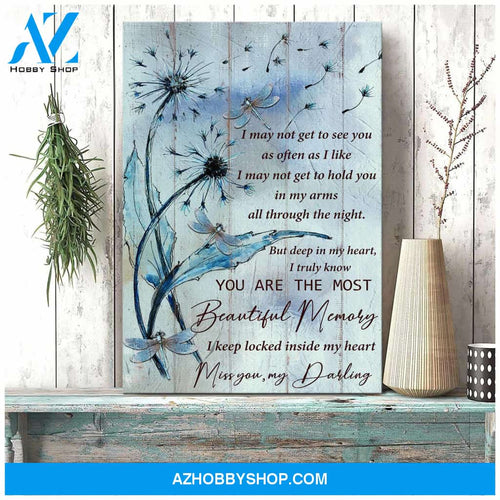 Portrait God Canvas - Bible Verse Wall Art - Heaven - Youre the most beautiful memory I keep locked inside my heart Canvas