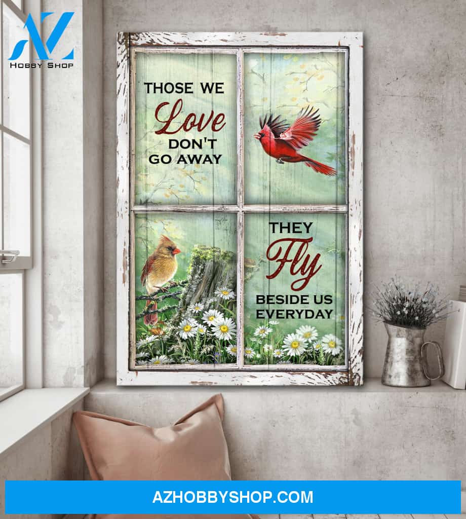 Portrait God Canvas - Bible Verse Wall Art - Hummingbird and window - Those we love dont go away Canvas