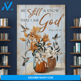 Portrait God Canvas - Bible Verse Wall Art - Hummingbird - Be still and know that I am God Canvas