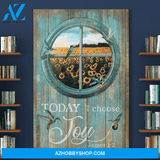 Portrait God Canvas - Bible Verse Wall Art - Hummingbird - Today I choose joy Canvas