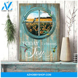 Portrait God Canvas - Bible Verse Wall Art - Hummingbird - Today I choose joy Canvas