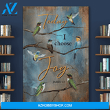 Portrait God Canvas - Bible Verse Wall Art - Hummingbirds - Today I choose joy 5 Canvas