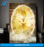 Portrait God Canvas - Bible Verse Wall Art - Jesus - A dove on his hand Canvas