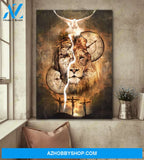 Portrait God Canvas - Bible Verse Wall Art - Jesus - Amazing lion and a dove Canvas