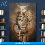 Portrait God Canvas - Bible Verse Wall Art - Jesus - Amazing lion and a dove Canvas