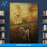 Portrait God Canvas - Bible Verse Wall Art - Jesus and Black Poodle - To the beautiful world Special Custom Canvas