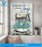 Portrait God Canvas - Bible Verse Wall Art - Jesus and butterflies - Today I choose Joy Canvas