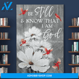 Portrait God Canvas - Bible Verse Wall Art - Jesus and Cardinal - Be still and know that I am God Canvas