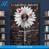 Portrait God Canvas - Bible Verse Wall Art - Jesus and Cardinal - I can only imagine Canvas