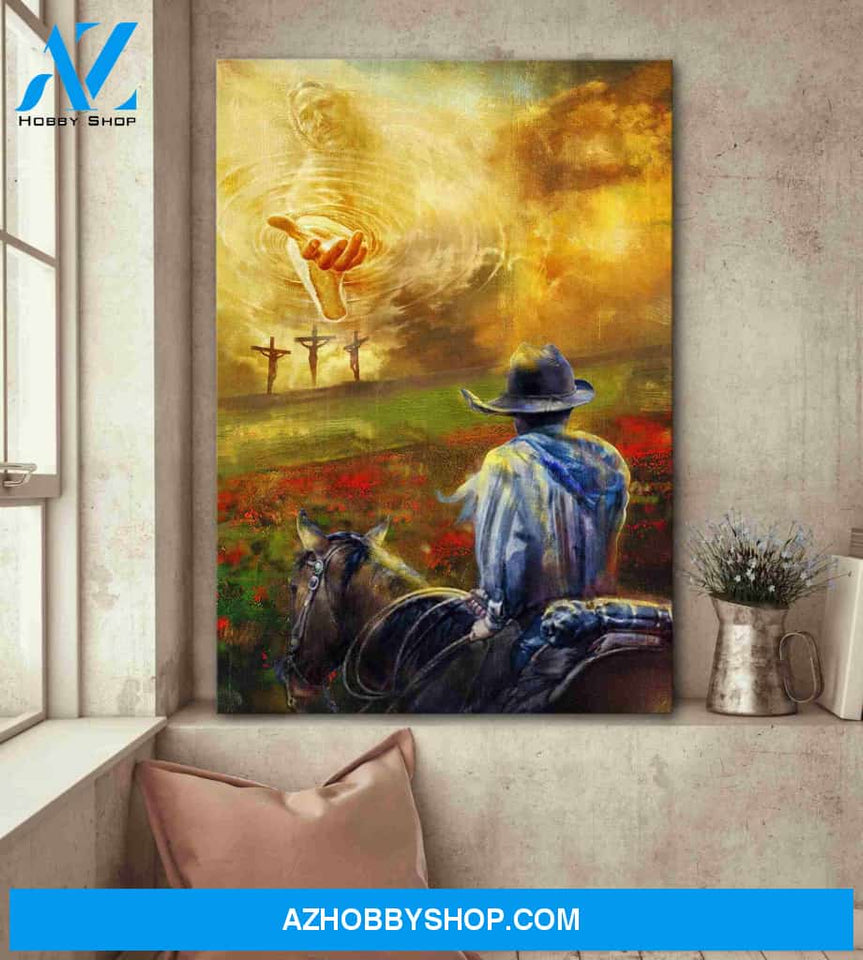 Portrait God Canvas - Bible Verse Wall Art - Jesus and cowboy - To the beautiful world Canvas