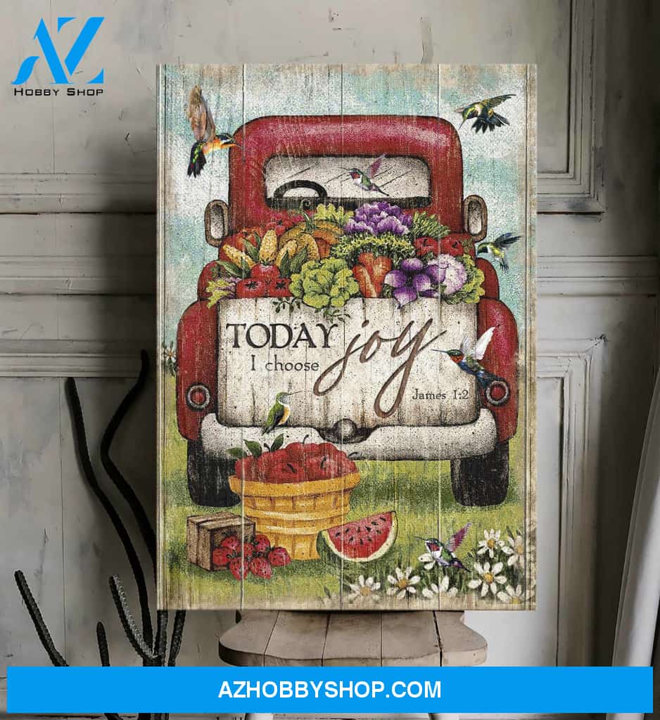 Portrait God Canvas - Bible Verse Wall Art - Jesus and farmer - Today I choose joy Canvas