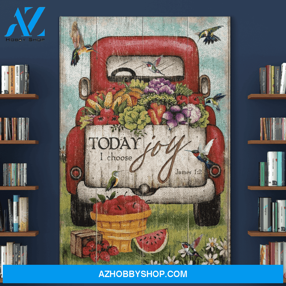 Portrait God Canvas - Bible Verse Wall Art - Jesus and farmer - Today I choose joy Canvas