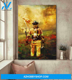 Portrait God Canvas - Bible Verse Wall Art - Jesus and firefighter - To the beautiful world Canvas