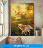 Portrait God Canvas - Bible Verse Wall Art - Jesus and Golden retriever - To the beautiful world Canvas