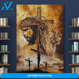Portrait God Canvas - Bible Verse Wall Art - Jesus and lion - Amazing design Canvas