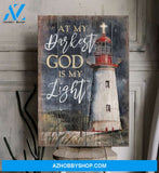 Portrait God Canvas - Bible Verse Wall Art - Jesus - At my darkest God is my Light Canvas