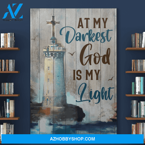 Portrait God Canvas - Bible Verse Wall Art - Jesus - At my darkness God is my light Canvas