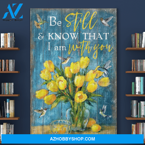 Portrait God Canvas - Bible Verse Wall Art - Jesus - Be still and know that I am with you 3 Canvas