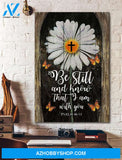 Portrait God Canvas - Bible Verse Wall Art - Jesus - Be still and know that I am with you Canvas