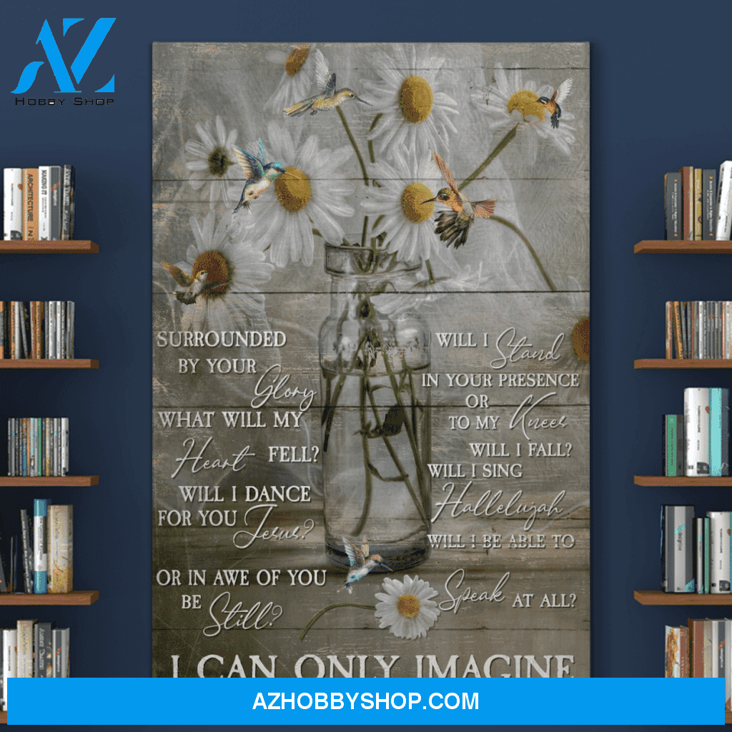 Portrait God Canvas - Bible Verse Wall Art - Jesus - Daisy and hummingbird Canvas